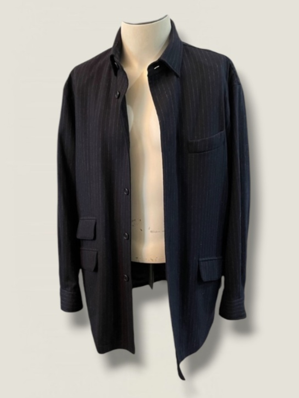 FACONNABLE Mens Wool Blend Unconstructed Navy Jacket Size Medium